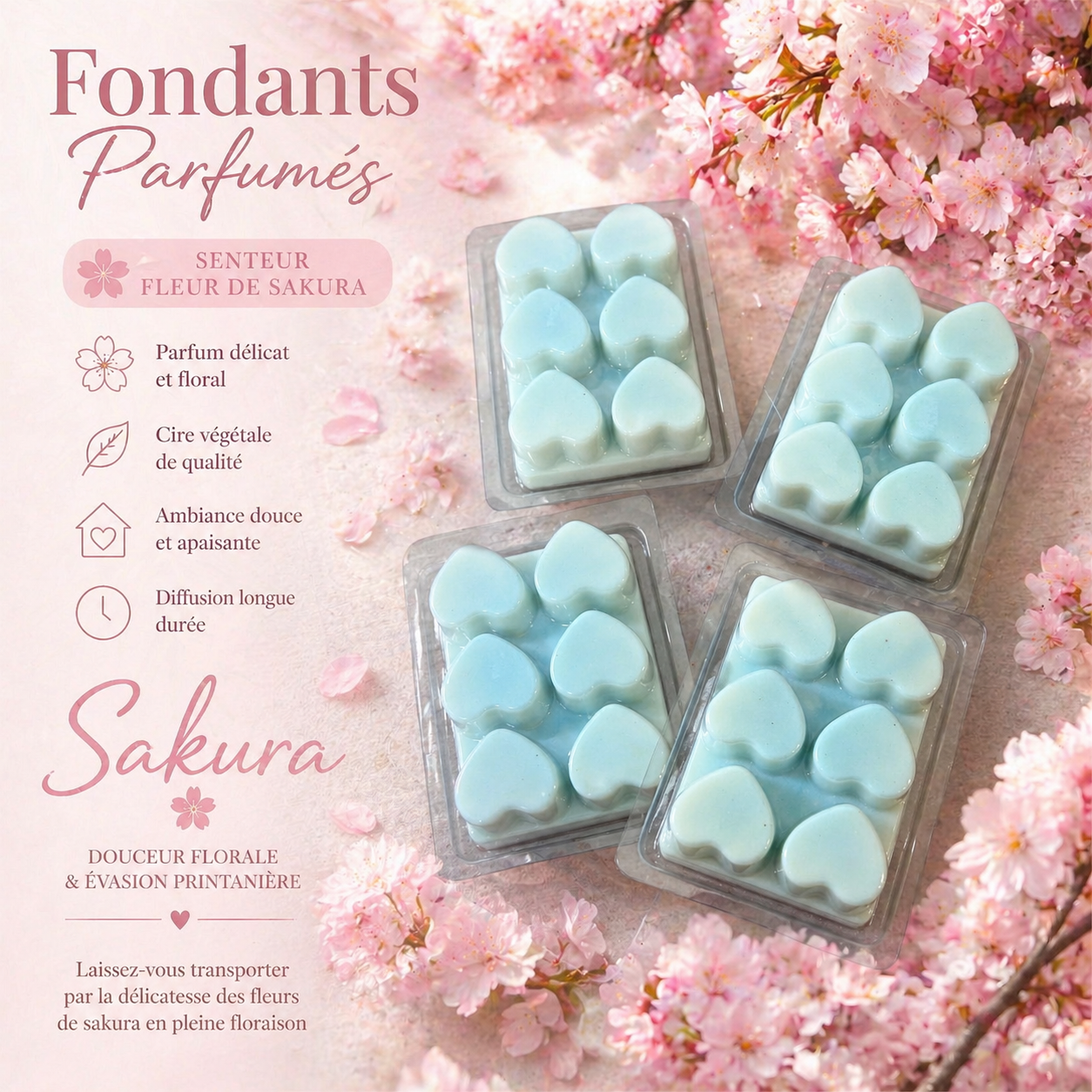 Fondant parfumé fleur de Sakura 60G