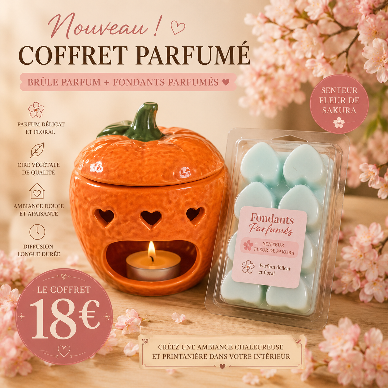 Brûle parfum + fondant parfumée